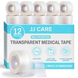 JJ CARE Clear Surgical Tape - 12 Rolls