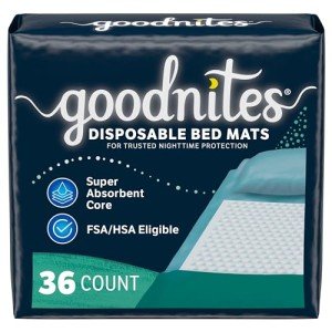 Goodnites Disposable Bed Mats for Bedwetting, 36 Ct