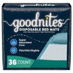 Goodnites Disposable Bed Mats for Bedwetting, 36 Ct