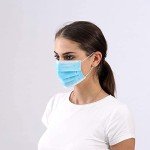 Bitybean 2000 Blue Disposable Face Masks 2,000 Protective 3-Ply Breathable Comfortable Nose/Mouth Coverings for Home & Office | Elastic Ear Loop 3-Layer Safety Shield for Adults/Kids. On the go