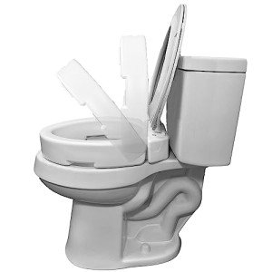 Elongated Hinged Raised Toilet Seat Riser
