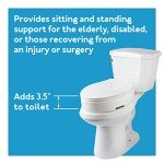 Elongated Hinged Raised Toilet Seat Riser