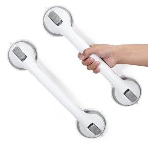 Grab Bars for Bathtubs and Showers, 16 Inch Shower Handle Heavy Duty Suction Cup Grab Bars for Shower Chair, Bathroom Safety Bar for Elderly (2 Pack)