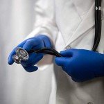 Blue Latex Medical Gloves, XL, Powder Free, 50 Count