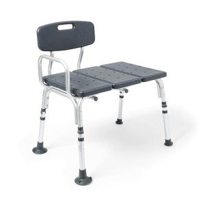 Adjustable Gray Tub Transfer Bench for Seniors