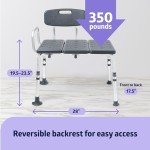 Adjustable Bath Transfer Bench for Seniors, Gray