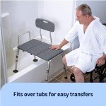 Adjustable Bath Transfer Bench for Seniors, Gray