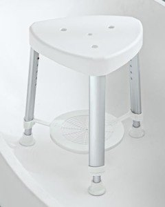 Adjustable Corner Shower Stool with Storage Tray