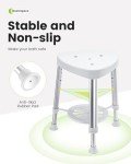 Adjustable Corner Shower Stool with Storage Tray