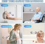 Grab Bars for Bathtubs and Showers, 2 Pack Shower Handle 12 Inch Strong Suction Shower Bar, Safety Bars for Shower Chair, Bathroom Grab Bar for Senior -Black White