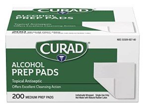 Curad Medium Alcohol Disinfectant Prep Pads, 200 Count