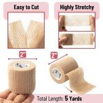 Self-Adhesive Skin-Colored Bandage Wrap - 6 Pack