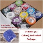 24 Pack Breathable Self-Adherent Cohesive Bandage Wrap