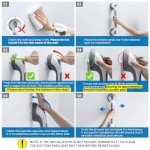 LEVERLOC 2 Pack Shower Grab Bars for Bathtubs and Showers, Easy to Install Suction Shower Handles for Bathroom Removable Handrails for Seniors Elderly Heavy Duty Safety Grip Waterproof Drill Free Gray