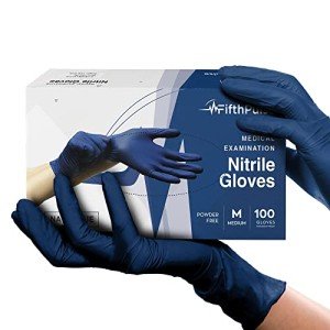 Medium Navy Nitrile Disposable Medical Gloves, 100 Count