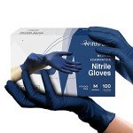 Medium Navy Nitrile Disposable Medical Gloves, 100 Count