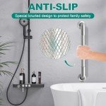 2 Pack 16 Inch Grab Bars for Bathtubs and Showers, Safety Bathroom Shower Grab Bars for Seniors Holds up to 500LBs, Handicap Grab Bars Stainless Steel, Anti Slip Shower Handle for Wall, Elderly