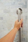 Moen Peened Slip-Resistant Finish Bathroom Safety 18-Inch Grab Bar with Concealed Screws for Elderly or Handicapped, R8918P