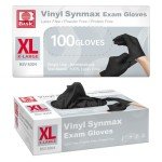 Black Vinyl Disposable Exam Gloves - 100 Pack