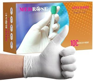 MedRose Medium Powder-Free Latex Gloves - 100 Pack