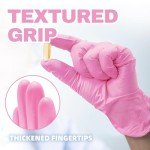 Beastek Pink Nitrile Disposable Gloves, 100 Pack