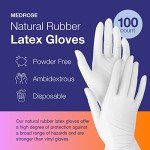 MedRose Medium Powder-Free Latex Gloves - 100 Pack