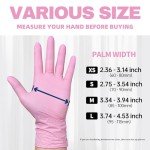 Beastek Pink Nitrile Disposable Gloves, 100 Pack