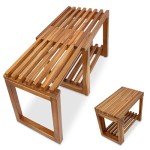 ENKEZI Adjustable Shower Stool with Storage Shelf