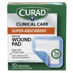 Curad Medium Super Absorbent Wound Pads 10 Count