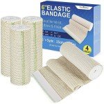 LotFancy 6" Elastic Compression Bandage Wraps - 4 Pack