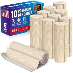 10-Pack 6” Premium Elastic Compression Bandages