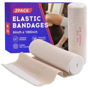 Pamiou 6" Elastic Compression Bandage Wrap - 2 Pack