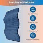 Comfytemp Heating Pad for Back Pain Relief - FSA HSA Eligible Extra Large Heating Pad XXL, Birthday Gifts for Women Men Mom Wife, 17''x 33'' King Size Electric Heating Pad for Period Cramps (Blue)