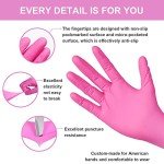 FINITEX Pink Nitrile Disposable Gloves, 100 Count