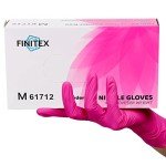 FINITEX Pink Nitrile Disposable Gloves, 100 Count