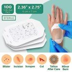 Large Waterproof Transparent Film Dressing - 100 Pack