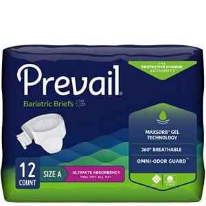 Prevail Bariatric Briefs, Disposable Adult Diapers, 48 Count