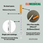 Elimedical U-100 Veterinary Insulin Syringes - 100 Pack