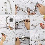 16 Inch Anti-Slip Stainless Steel Grab Bars - 2 Pack