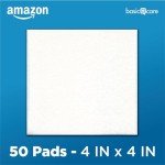 Amazon Basic Care Gauze Pads, 4x4 inches Sterile Medical Wound Dressing Sponges for Cleaning, Covering, & Cushioning Cuts & Minor Injuries, 50 Count (Pack of 1), (Previously All Health)