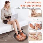 CuPiLo Foot Massager with Heat, FSA HSA Eligible Shiatsu Foot Massager Machine for Plantar Fasciitis, Adjustable Vibration & Pressure for Neuropathy Pain, Women Men Gifts, Fits Up to 12"