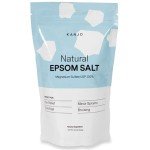 FSA HSA Eligible Kanjo Natural Epsom Salt - 100% Pure Magnesium Sulfate USP Bath Salt - Soak for Muscle Pain, Foot Pain, & Joint Pain Relief - Unscented - 16oz Bag