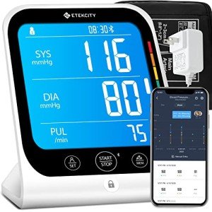 Etekcity Smart High Blood Pressure Monitor for Home Use, FSA HSA Store Eligible Items, Cuff for Standard to Large Arms, Accurate Bluetooth BP Machine with Data Storage, Home Medical Diagnostic Kit