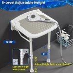 Wall Mounted Folding Shower Seat with Grab Bar