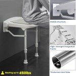 Wall Mounted Folding Shower Seat with Grab Bar