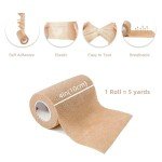 Beige Cohesive Bandage Wrap - 8 Pack 4"x5yds
