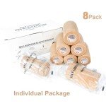 Beige Cohesive Bandage Wrap - 8 Pack 4"x5yds