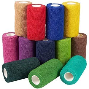 Colorful Self-Adhesive Bandage Wrap - 12 Rolls