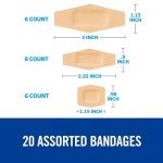 Waterproof Cushioned Bandages, Assorted Sizes, 20 Count