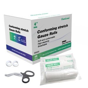 Careland Sterile Gauze Rolls with Medical Tape & Scissors